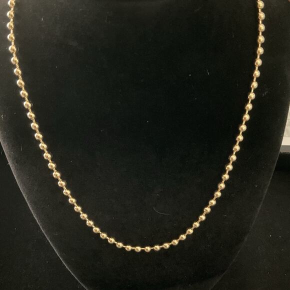 NEW 18” Yellow Gold/Silver 4mm Solid BALL Link Chain 14.8g #144 - Picture 1 of 6